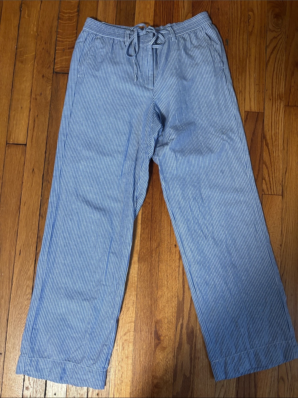 Women’s Blue Striped Drawstring Pants